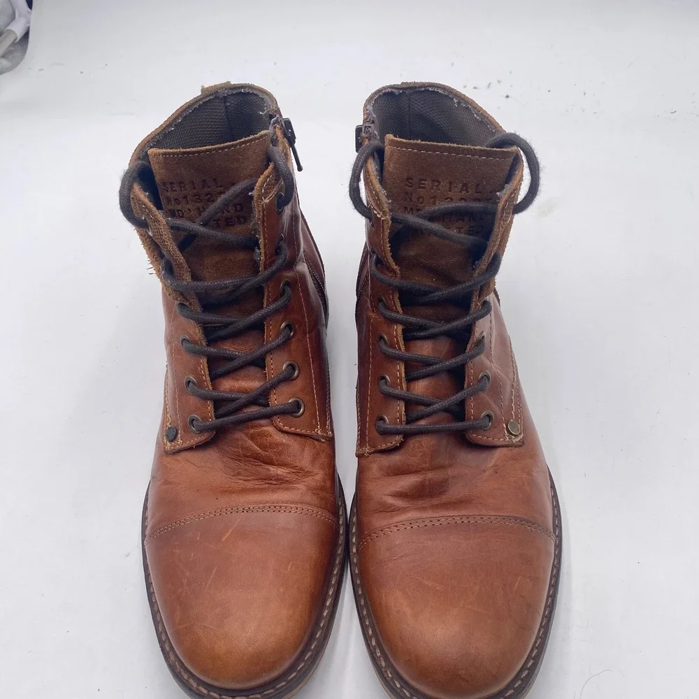 Original Style Kelden Boots Mens 8 Brown Leather Hand Crafted Side Zip Cap Toe